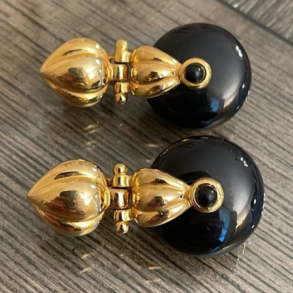 Joan Rivers Interchangeable Door Knocker Earrings Disc Drop Dangle Clip Ons